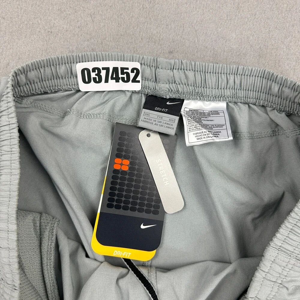 Vintage Nike Shorts Men 2XL Gray Solid Dri Fit Pocket Y2K Training Stretch XXL *